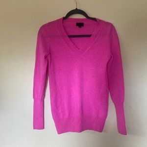 JCrew Black Label Hot Pink Cashmere Sweater